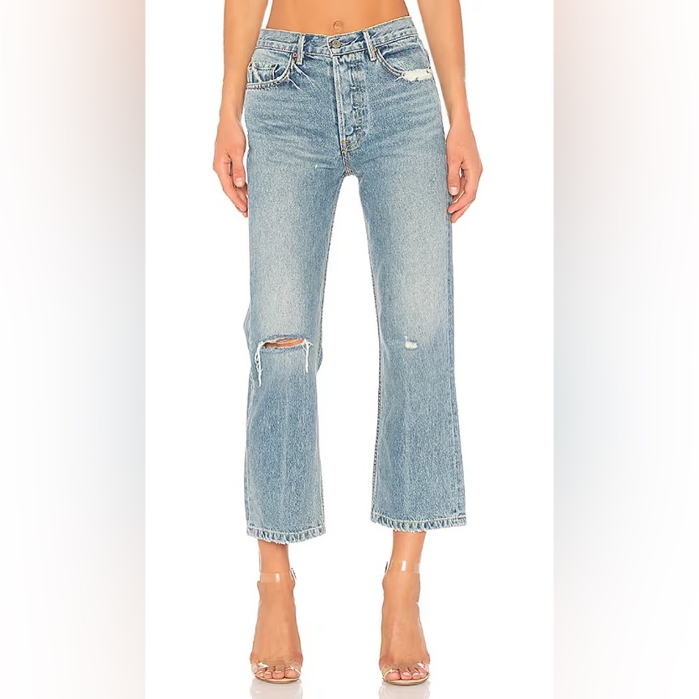 GRLFRND Linda High-Rise Pop Crop Jeans in Harrison, Size 23